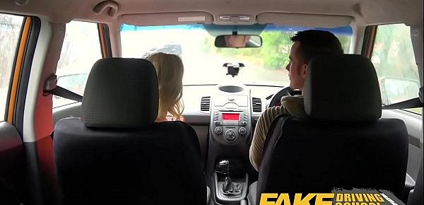  Fake Driving School Exam failure leads to hot sexy blonde car fuck